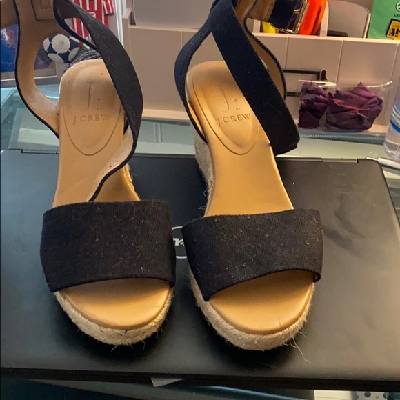 J Crew Wedge Heel 7.5 espiraladas black - Picture 2 of 7